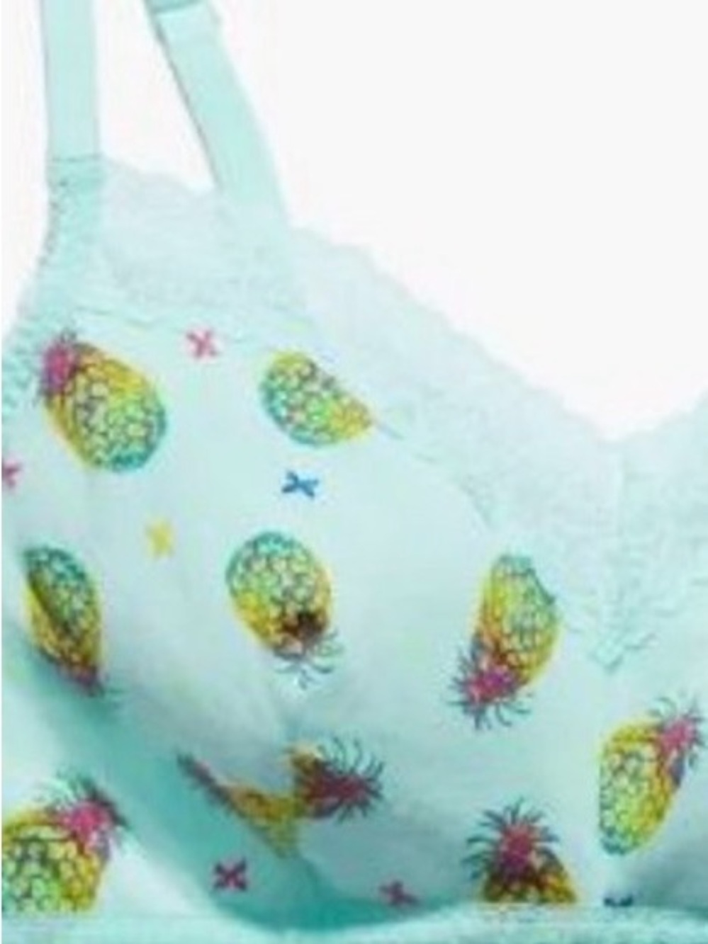 Savage X Fenty Mint Pineapple Print Wireless Bralette